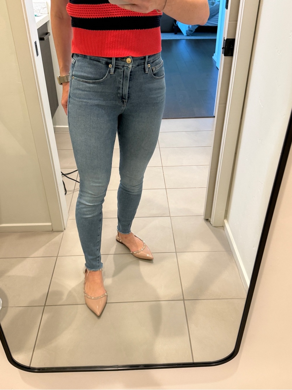 Good American Light Blue High-Rise Skinny Jeans- Size 27 / 4